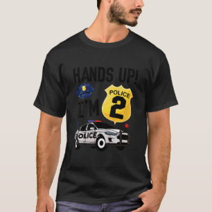 Camiseta Crianças segundo aniversário Policial Menino de Do