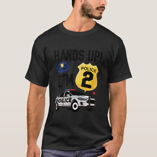 Camiseta Crianças segundo aniversário Policial Menino de Do (Frente)