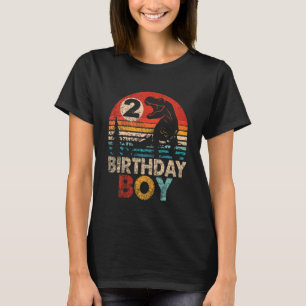 Camiseta Crianças segundo aniversário Rex Dinossaur 2 Anos