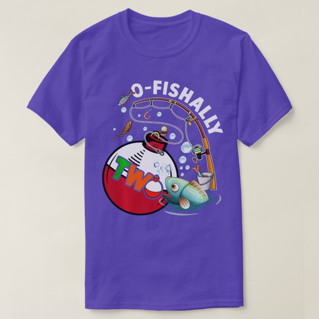Camiseta Crianças - segundo De Bday De Pesca Para Meninos E (Frente do Design)