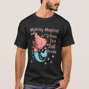 Camiseta Crianças segundo Grau Sereia Fazer Ondas Mágicas C