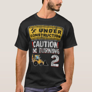 Camiseta Crianças segundos Construção de Aniversário de Cam