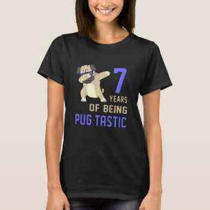 Camiseta Crianças Sete Anos Sendo Pug Tastic Incrível Pug P