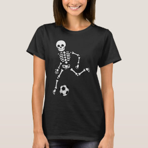 Camiseta Crianças Skeletcher Futebol de Halloween Jogador d
