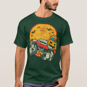 Camiseta Crianças Skeleton Monster Truck Moon Candy Toddler