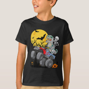 Camiseta Crianças Skeleton Monster Truck Moon Todd