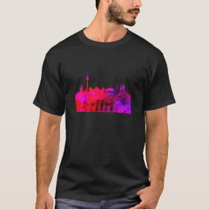 Camiseta Crianças Skyline Berlin Alemanha Capital Watercolo