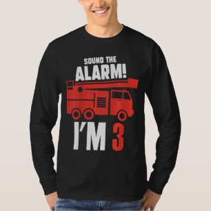 Camiseta Crianças soam o alarme. Eu tenho 3 anos Aniversári
