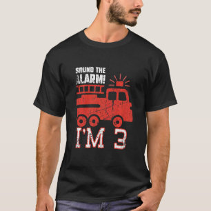 Camiseta Crianças soam o alarme. Eu tenho 3 anos Aniversári