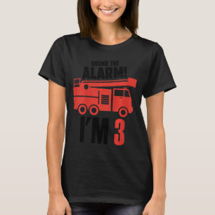 Camiseta Crianças soam o alarme. Eu tenho 3 anos Aniversári