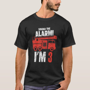 Camiseta Crianças soam o alarme. Eu tenho 3 anos Aniversári
