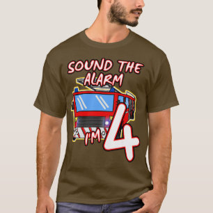 Camiseta Crianças soam o alarme. Sou 4 Kids Fire Engine Tru