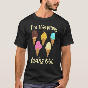 Camiseta Crianças Sorvete Aniversário De Cinco Anos 5