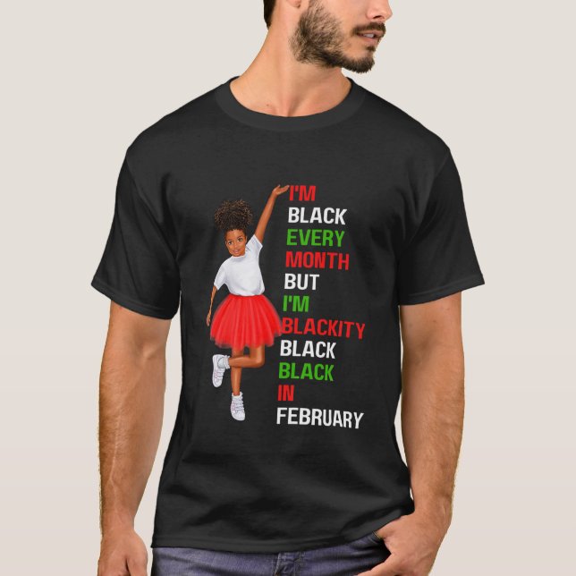 Camiseta Crianças, sou negra todos os meses, garota que sou (Frente)