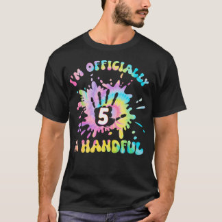 Camiseta Crianças, Sou Oficialmente Uma 5 Festa de aniversá