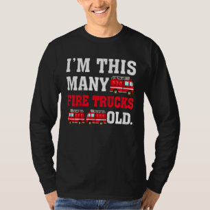 Camiseta Crianças Sou Tantos Caminhões De Bombeiros Com 4 A