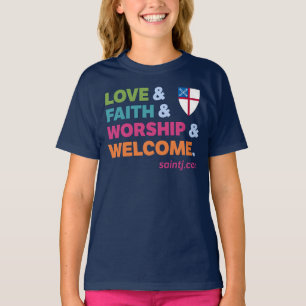 Camiseta Crianças St James Boas-vindas Coloridas