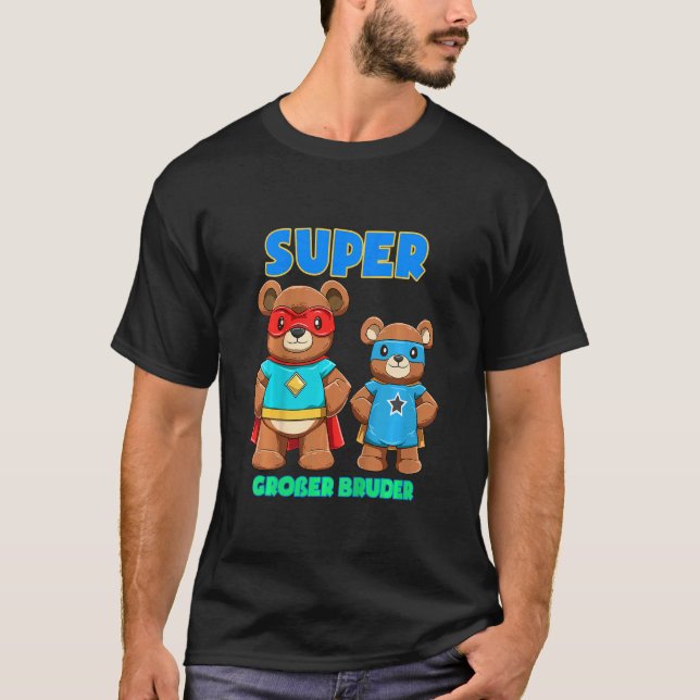 Camiseta Crianças Super Ursinho Grande Irmão (Frente)
