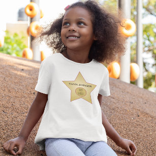 Camiseta Crianças Superlativas de Hollywood Douradas