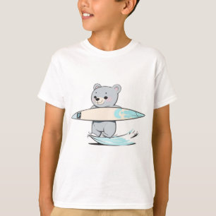 Camiseta Crianças surfadoras de Surf de Urso Bonito