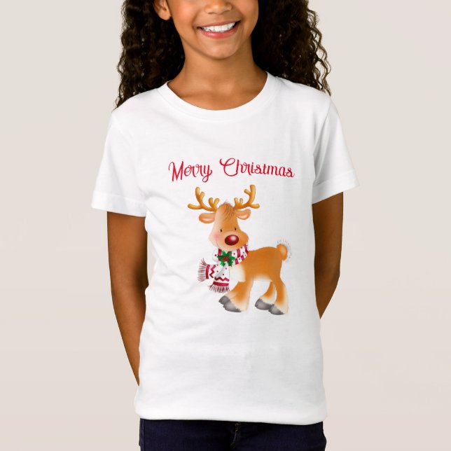 Camiseta Crianças T-Shirt Holiday Rudolph (Frente)