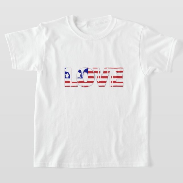 Camiseta Crianças T-Shirt Patriotic Love (Postura )