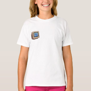 Camiseta Crianças Tela de Computador Retro Triste