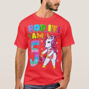 Camiseta Crianças, tenho 5 anos, 5 de aniversário, Unicórni
