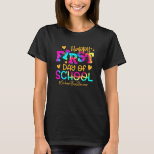 Camiseta Crianças Tie Dye Motorista De Ônibus Escolar Feliz