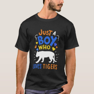 Camiseta Crianças Tiger Apenas Um Menino Que Ama Tigres Dan