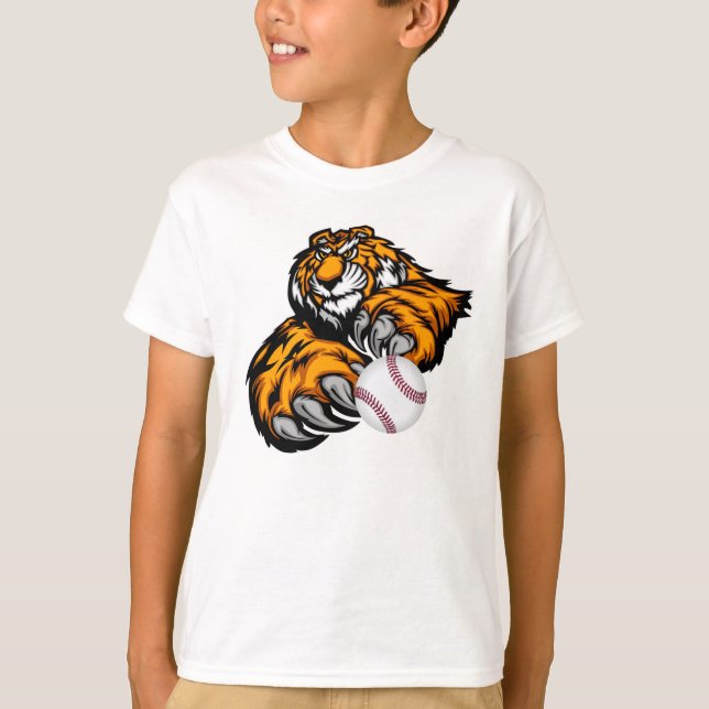 Camiseta Crianças Tiger Baseball T Shirt (Frente)