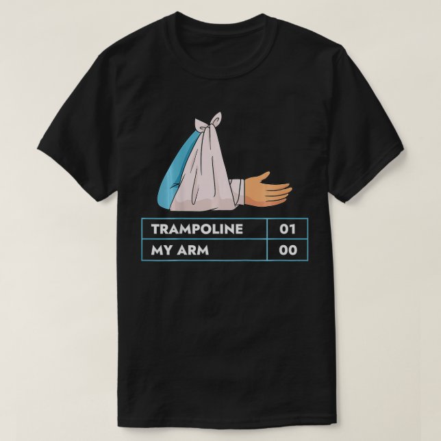 Camiseta Crianças Trampoline I Quebrei Recuperação de lesõe (Frente do Design)