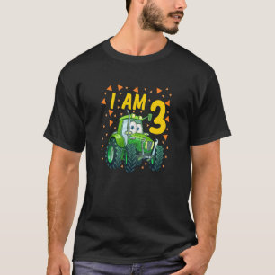 Camiseta Crianças Trator aniversário de 3 anos Filho Farmer