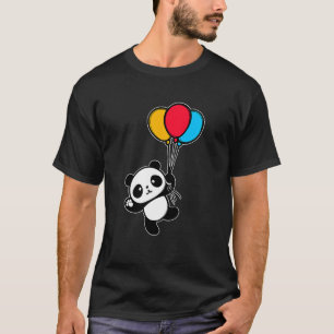 Camiseta Crianças Trendy Panda Crianças Animais Balões Cria