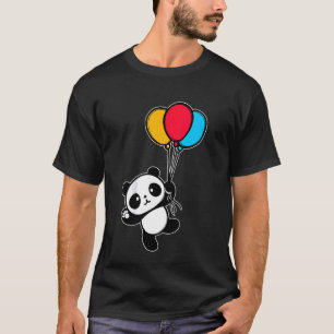 Camiseta Crianças Trendy Panda Crianças Animais Balões Cria