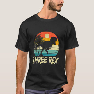 Camiseta Crianças Três aniversário de 3 anos Rex Terceiro D