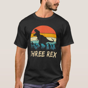 Camiseta Crianças Três aniversário de 3 anos Rex Terceiro D