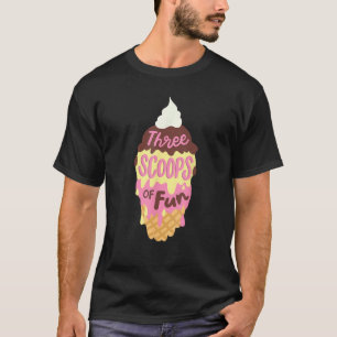 Camiseta Crianças Três Colheres De Sorvetes Divertidas Meni