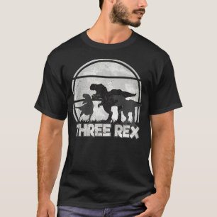 Camiseta Crianças Três Re aniversário de 3 anos Dinossauro