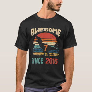 Camiseta Crianças Trex Dino Dinossauro 7 de Sete Dias 7 Ano