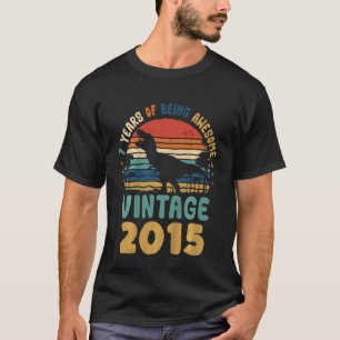 Camiseta Crianças Trex Dino Dinossauro 7 de Sete Dias 7 Ano