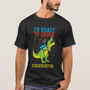 Camiseta Crianças Trex Estou Pronto Para Esmagar Jardim de