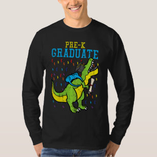 Camiseta Crianças Trex Pre K Formando No Dia Passado Dinos