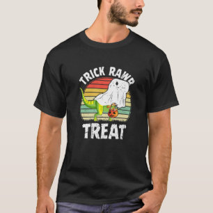Camiseta Crianças Trick Rawr Tret Skeleton Dino Trex Toddle