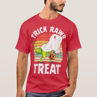 Camiseta Crianças Trick Rawr Tret Skeleton Dino Trex Toddle