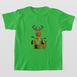 Camiseta Crianças "Tripulação de Natal 2023" Reindeer T-Shi