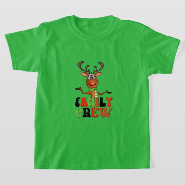 Camiseta Crianças "Tripulação de Natal 2023" Reindeer T-Shi (Postura )