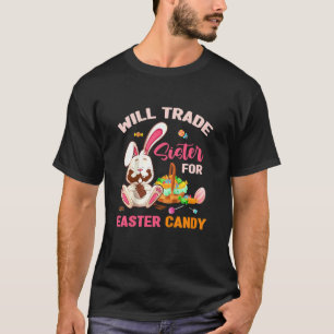 Camiseta Crianças Trocarão Irmão Por Comer Páscoa Coelhinho