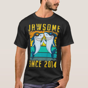 Camiseta Crianças Tubarão 7 de Aniversário de 7 Anos De Ida
