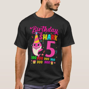 Camiseta Crianças Tubarão-Bebê 5 Anos 5 Doo Doo